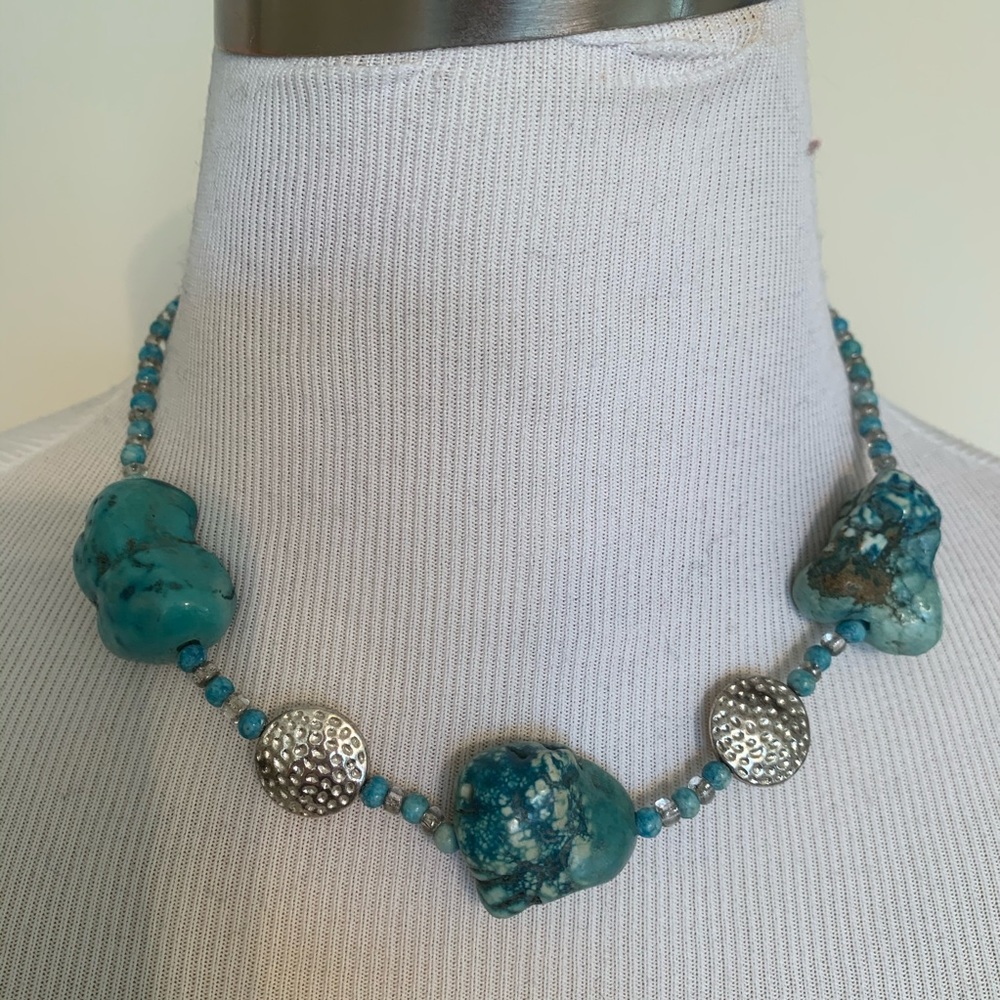 Turquoise imitation stone necklace